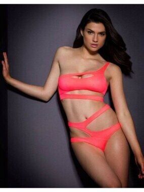 NWT Agent Provocateur Lexxi bikini brief coral Size 4, 3
